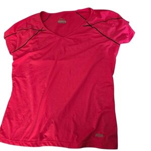 Sz L Fila Womens DriFit Active Workout Sweat Wicking Top